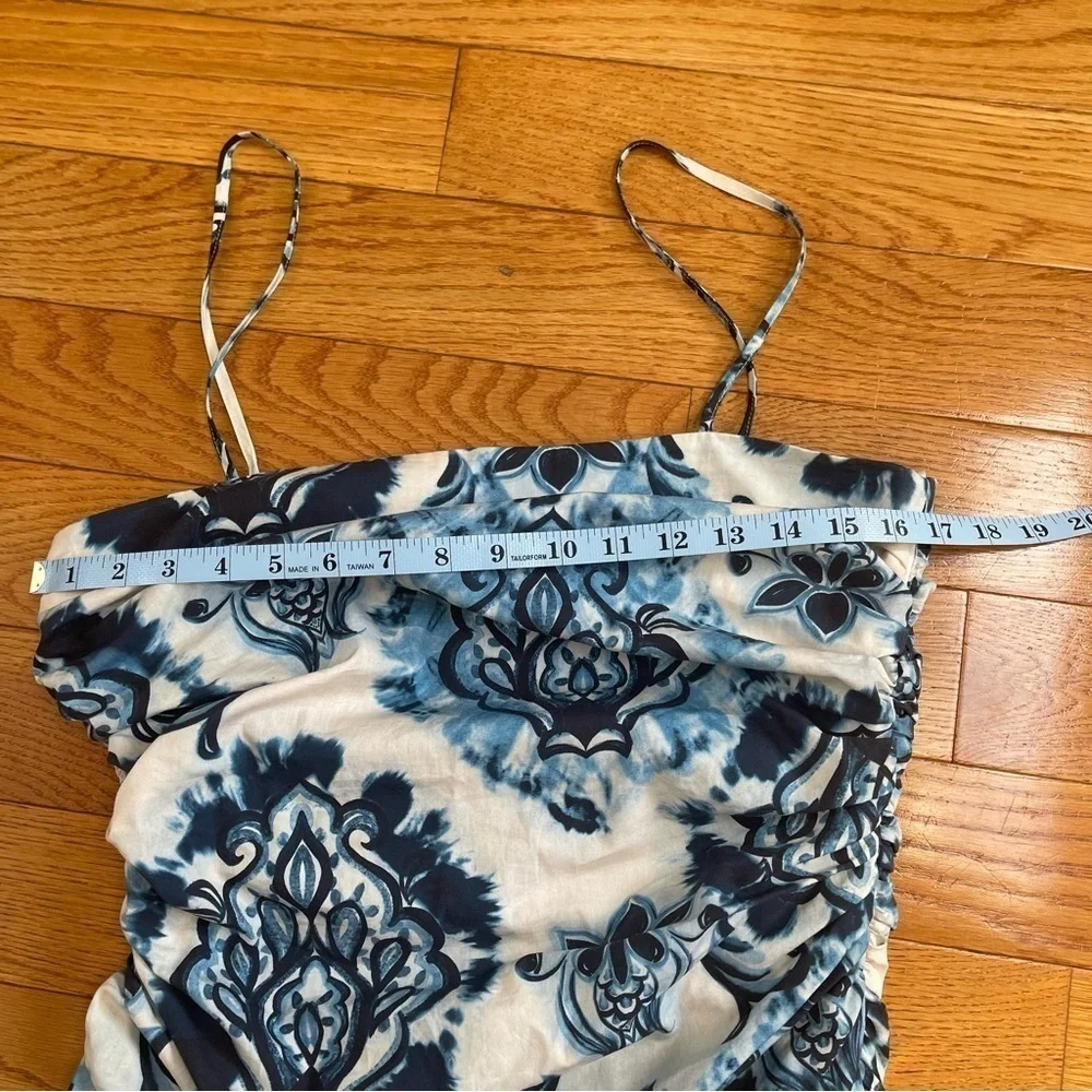 Zara Blue and White Floral Print Spaghetti Strap Tank - Picture 10 of 13